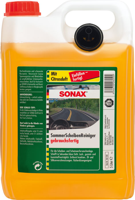 sonax letno čistilo za vetrobransko steklo citrona 5l